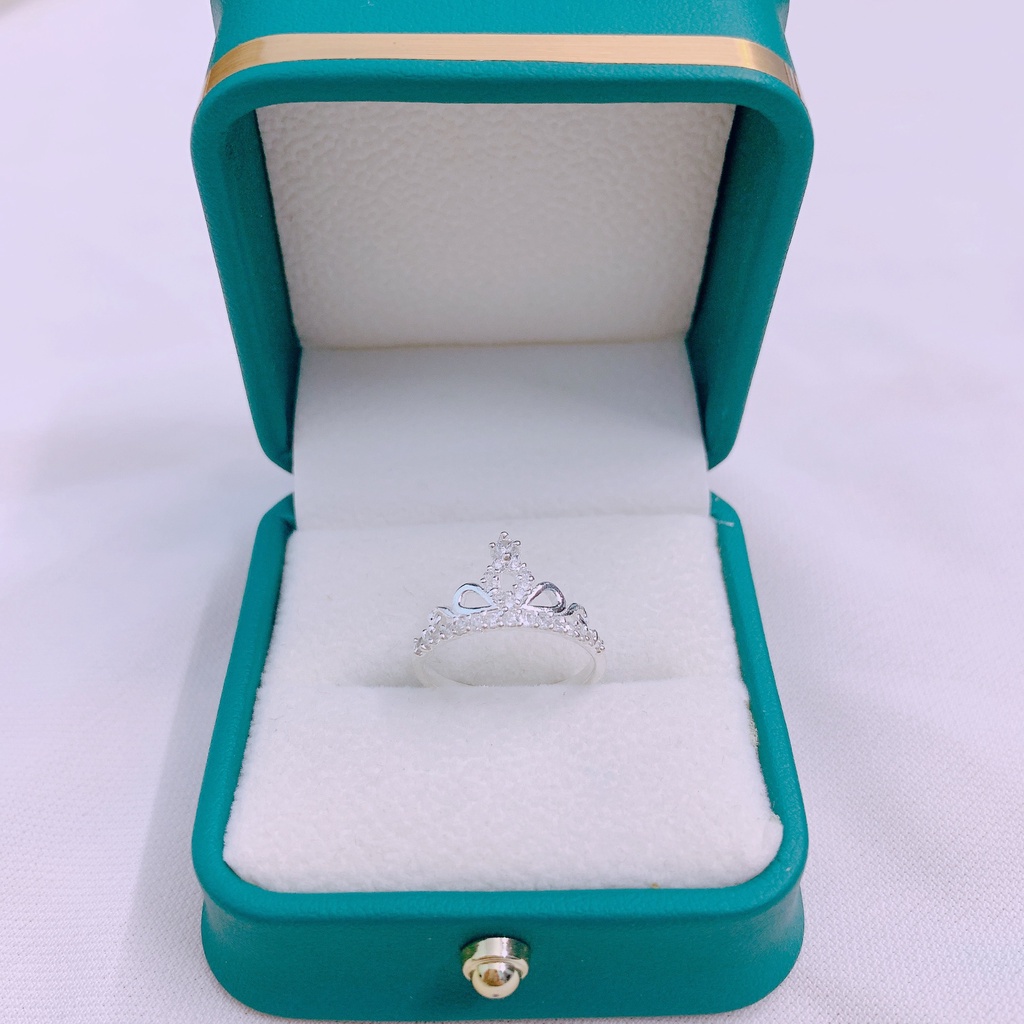 Nhẫn nữ bạc ta vương miện đính đá nhỏ xinh xắn - Kho sỉ bạc Nhất Linh