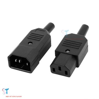 1 Cặp Đầu Jack Nối Nguồn AC 3 Chân Loại Đực Cái