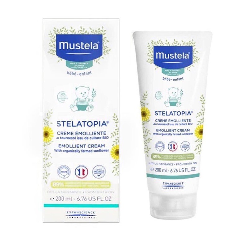 Mustela Kem Dưỡng Da Mặt Và Cơ Thể Cho Trẻ Sơ Sinh & Em Bé Da Chàm Thể Tạng Mustela 200ml