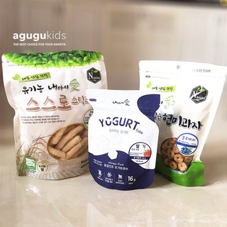Combo 3 bánh ăn dặm organic Hàn Quốc: gạo lức rau của quả dạng que + tròn + sữa chua