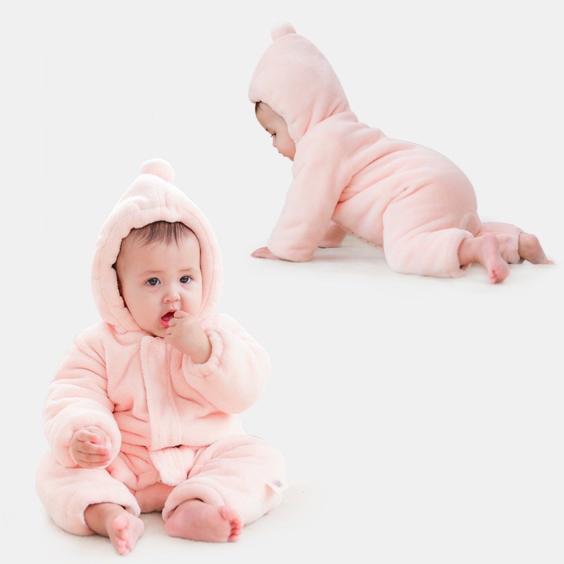Body ủ lông siêu dày ấm phong cách mũ quả bông dễ thương