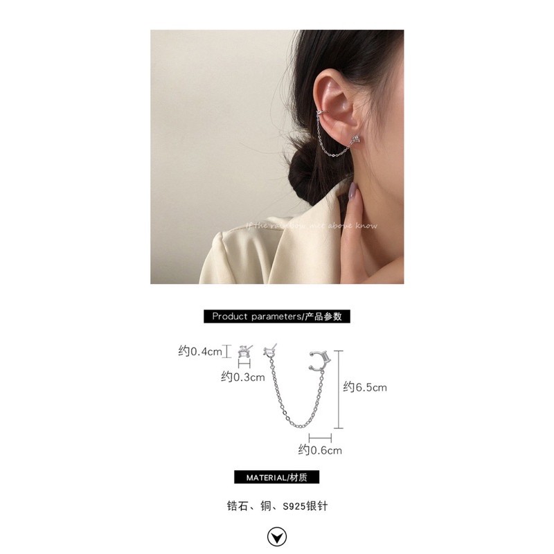 1 CẶP Khuyên vành tai đính đá cực xinh
