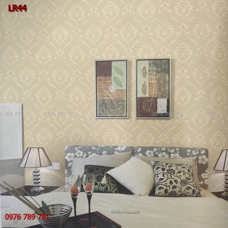 10m Giấy Dán Tường Hoa Văn Cổ Điển Cho Phòng Khách, Phòng Ngủ, Lụa Không Keo, Màu Nâu, Vàng, Xanh, Trắng Kem