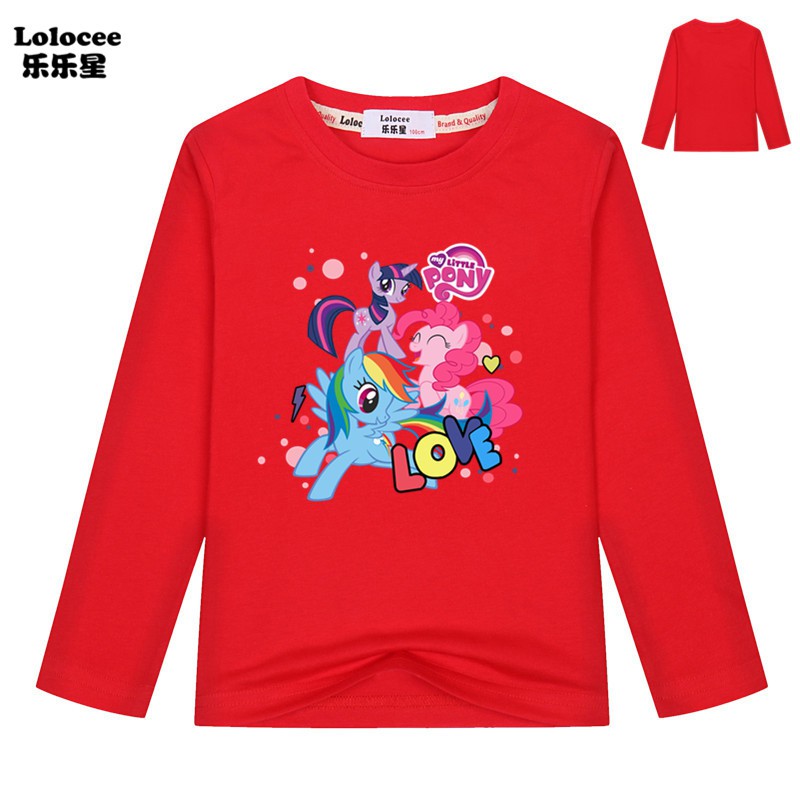 MY LITTLE PONY NEW Áo Thun Dài Tay In Hình Ngựa Con Dễ Thương Cho Bé Gái 2020