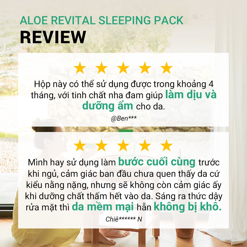 [Mã COSIF05 giảm 10% đơn 400K] Mặt nạ ngủ dưỡng ẩm nha đam innisfree Aloe Revital Sleeping Pack 100ml