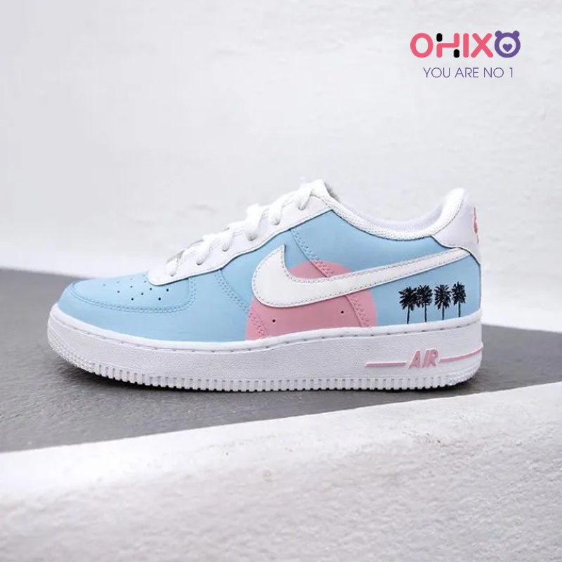Giày Thể Thao Nữ AF1 Custom Sneaker Hàn Quốc Chất Đẹp Đế Bằng OHIXO AFC01
