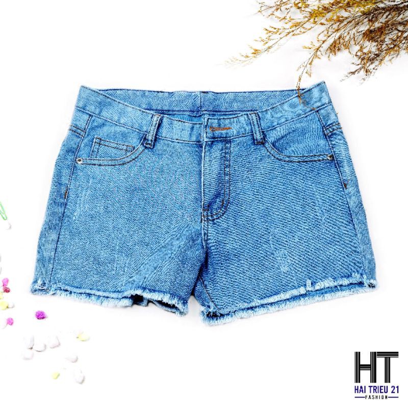 quần short jean nữ wash, rách