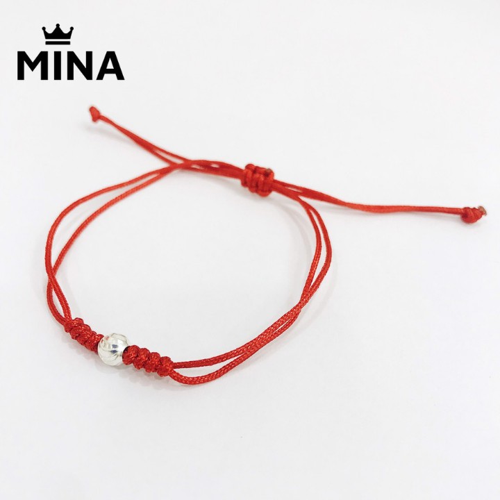 Vòng chỉ đỏ may mắn mix bi bạc - MINA JW | Vòng tay handmade