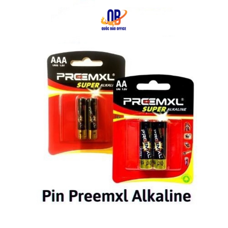 Pin AAA 1.5V Preemxl Alkaline LR03/ LR6 - Pin dùng cho remote - 2 viên/ vỉ