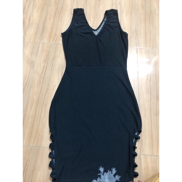 Đầm thun cổ V body lên chuyền mềm mát