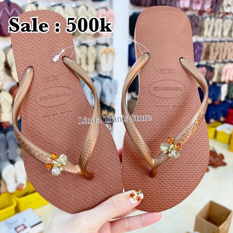 Dép HVN trơn mix charm nhỏ