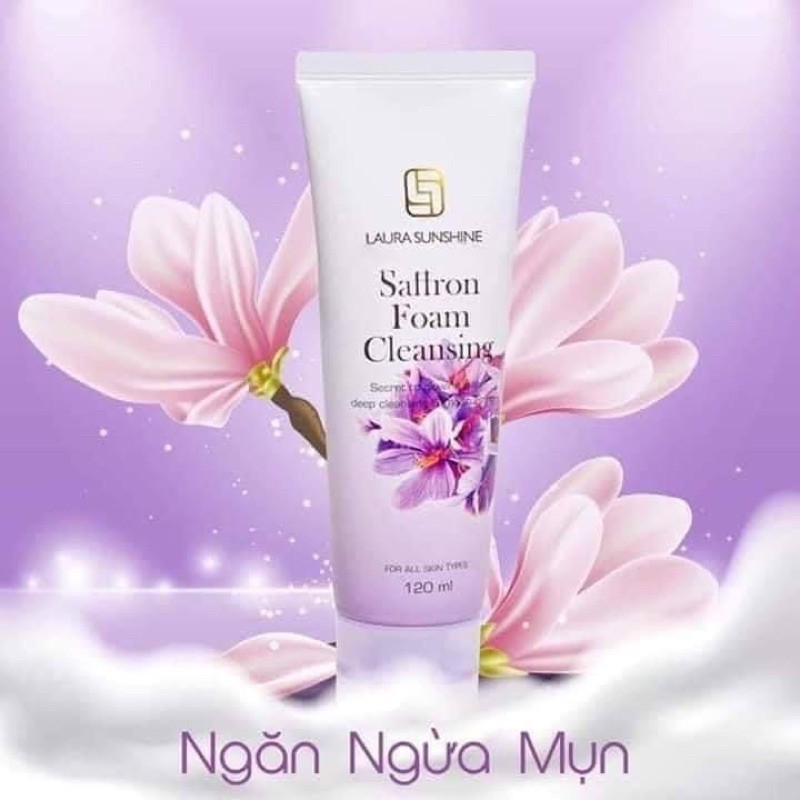 sữa rửa mặt nhụy hoa nghệ tây Laura Sunshine Saffron Foam Cleansing