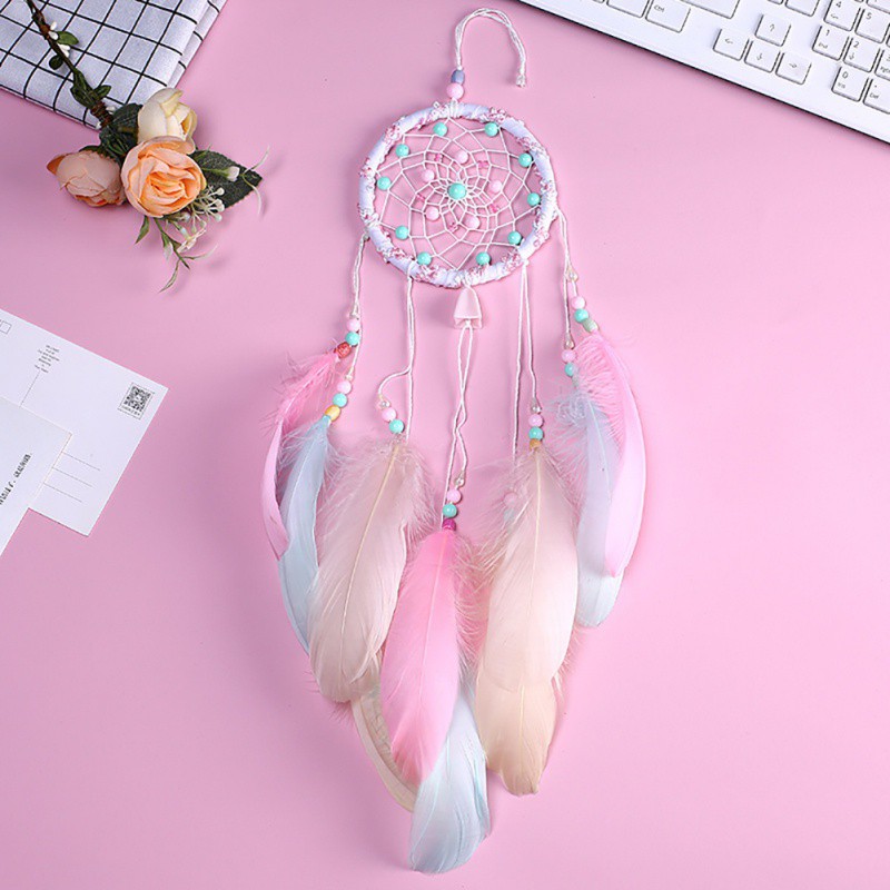 Dreamcatcher phối lông vũ dùng trang trí