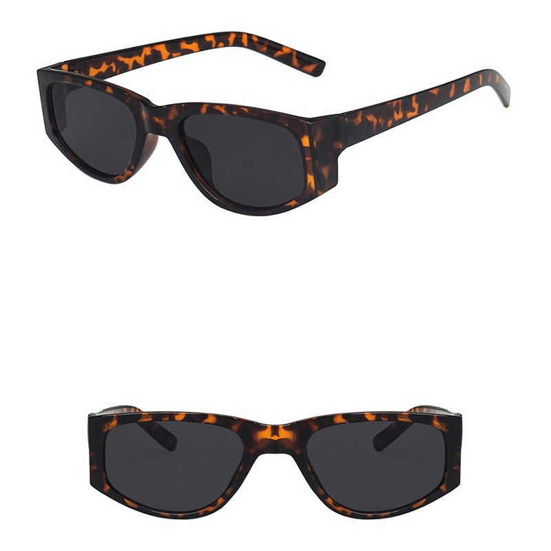 Kính Mát Mắt Mèo Gọng Vuông Màu Xanh Lá Phong Cách Retro Thời Trang