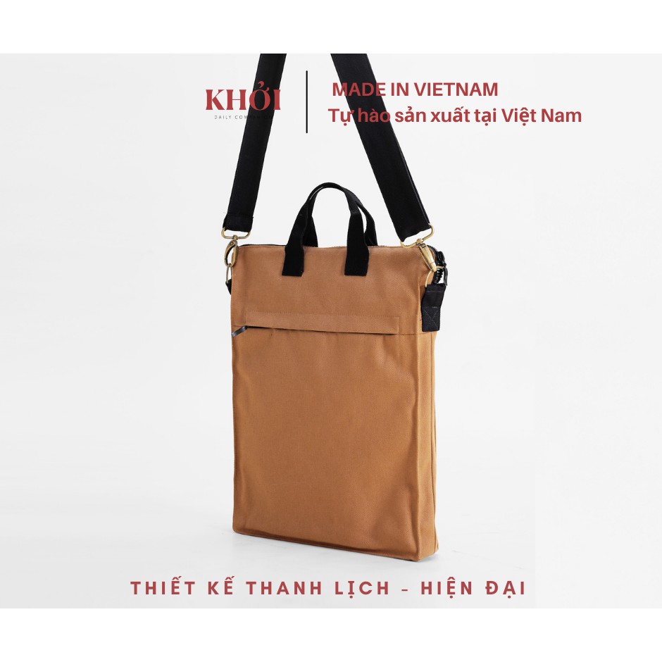 Túi Chống Sốc Laptop 13inch, 14inch KHỞI CANVAS, Túi Đeo Chéo Dáng Dọc, Thiết Kế Thanh Lịch, Có Nhiều Màu 2023