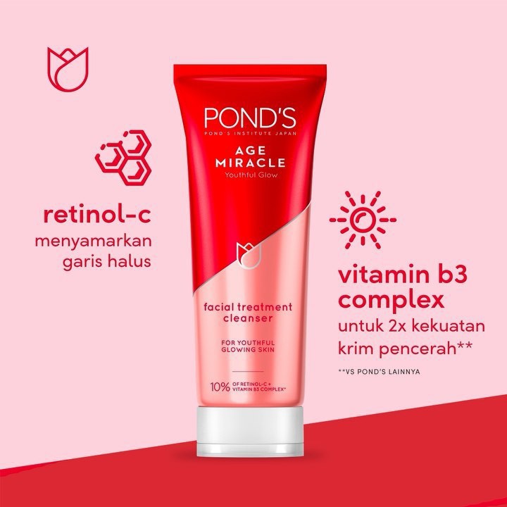 (Mới) Sữa Rửa Mặt Ponds Ngăn Ngừa Lão Hóa Age Miracle 100ml