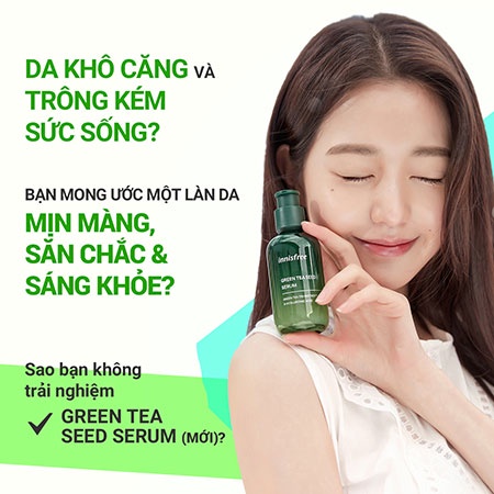 ERUM/ TINH CHẤT DƯỠNG ẨM Cho da từ Dầu hạt trà xanh Green Tea Seed Serum Innisfree (80ml)