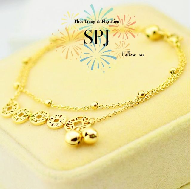 Lắc Chân Titan Đồng Tiền Phối Lục Lạc Chuông | BigBuy360 - bigbuy360.vn