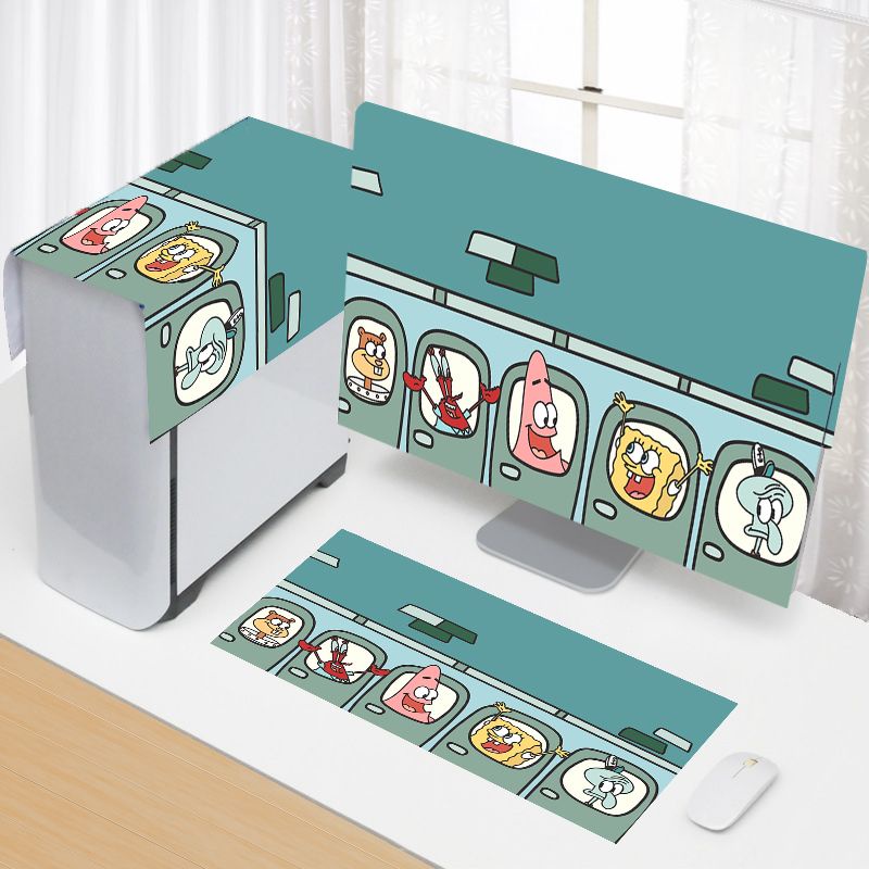 |Wmgjiaju22 Wmgjiaju20|Bộ 3 Tấm Vải Bọc Màn Hình lcd Máy Tính Chống Bụi in Hoạt Hình Đơn Giản Siêu Dễ Thương Bảo Vệ Toàn Diện