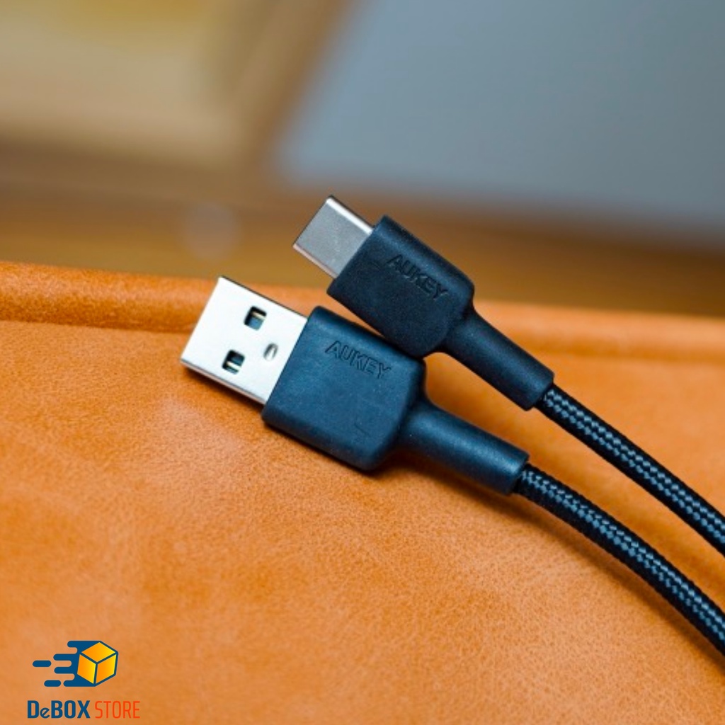 【Giao Hỏa Tốc】Cáp Sạc Nhanh AUKEY USB-A to USB-C CB-CD30 Dài 0,9m,  Bọc Dù Cao Cấp - Hàng Chính Hãng Bảo Hành 18 Tháng