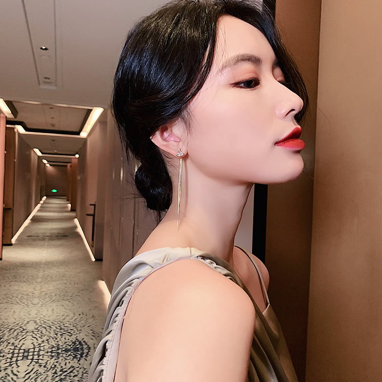 Bông Tai Thời Trang Hình Trái Tim Đính Ngọc Trai Xinh Xắn