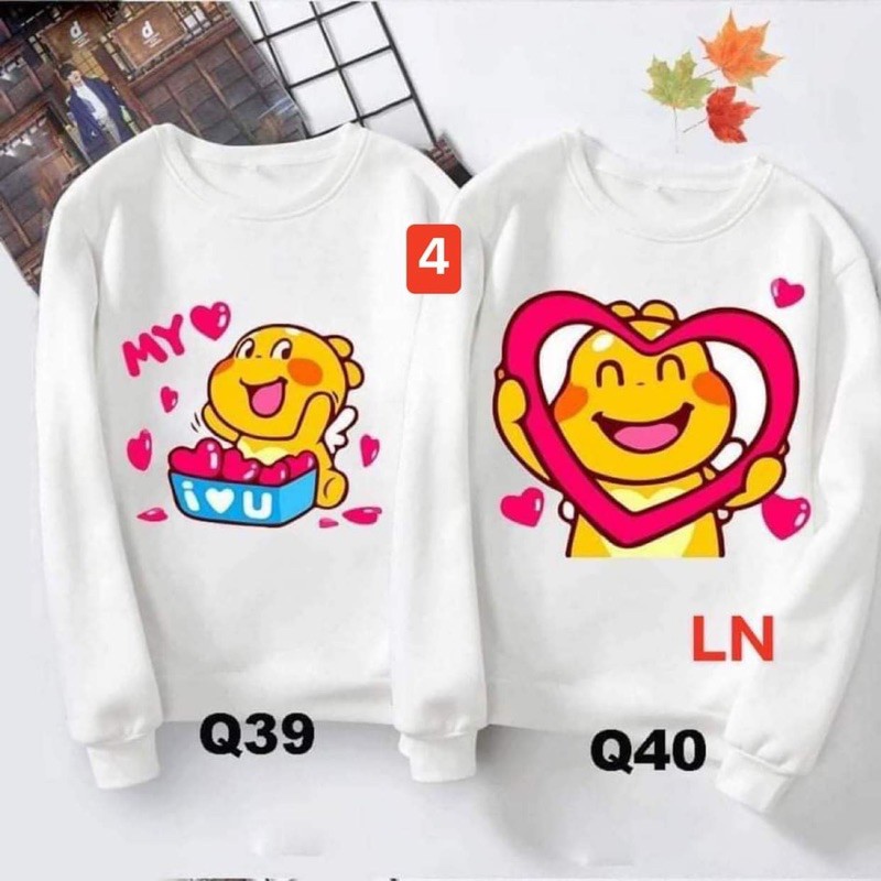 Áo đôi nỉ bo ICON theo hình LN12 Áo đôi nam nữ, Áo thun Unisex From rộng, chất đẹp mặc không xù - MODY