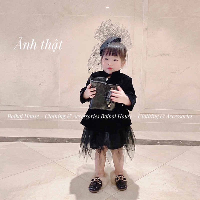 Mũ lưới đen cổ điển cho bé và mẹ
