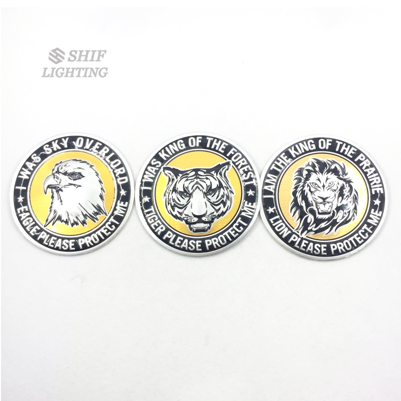 Hình dán nhôm logo họa tiết sư tử trang trí xe hơi