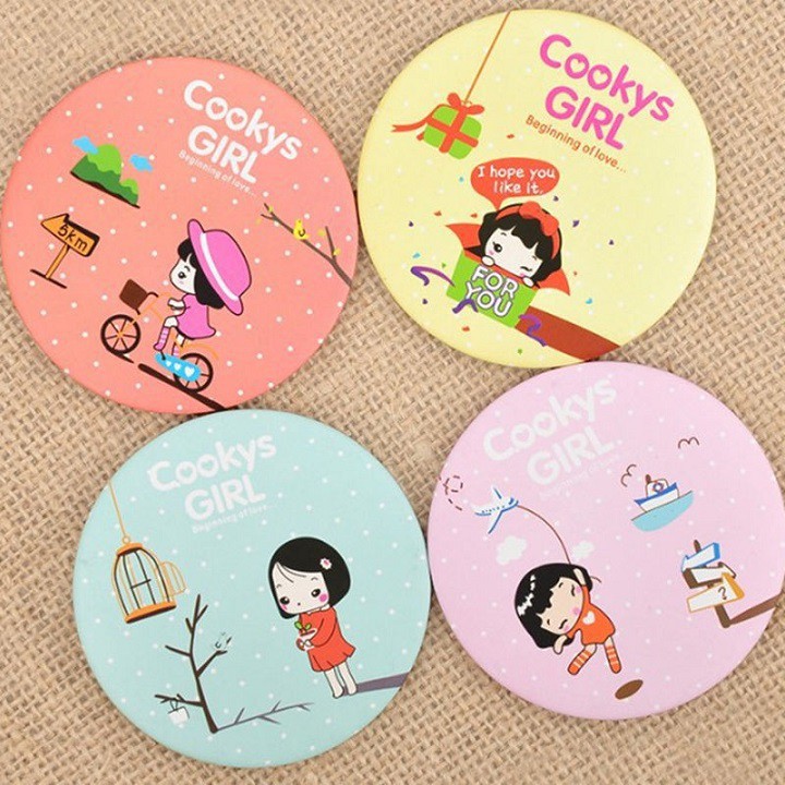 Bán Sỉ Gương Mini Dễ Thương Trang Điểm Hàn Quốc - Gương Tròn Mini Bỏ Túi