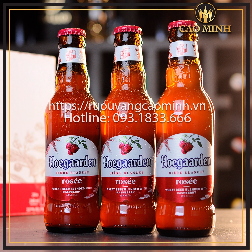 Bia Hoegaarden Rosee 3,3% Thùng 24 Chai 248ml Nhập Khẩu Bỉ