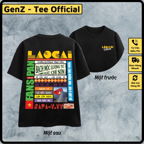 Áo Thun Local Brand Tỉnh Lào Cai, Áo 63 Tỉnh Thành Nam Nữ Form Rộng Unisex Genz Cá Tính