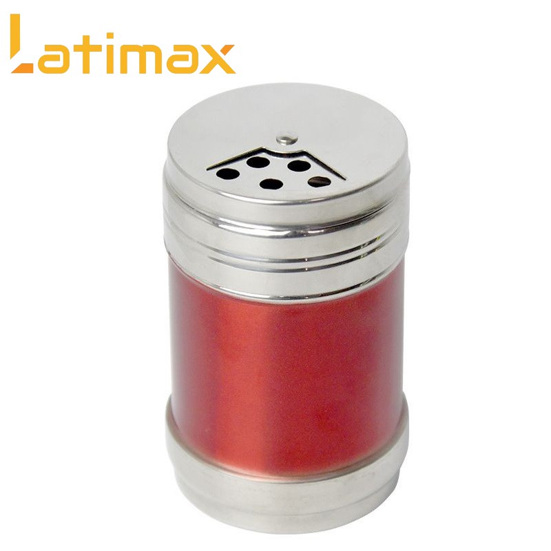 Hũ đựng gia vị, hạt tiêu, muối, đa chức năng bằng Thép Không Gỉ Latimax màu đỏ
