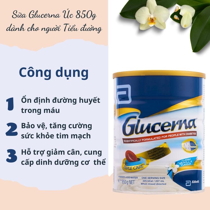 Sữa Glucerna 850gr Úc dành cho người tiểu đường Glucena-Hàng mới