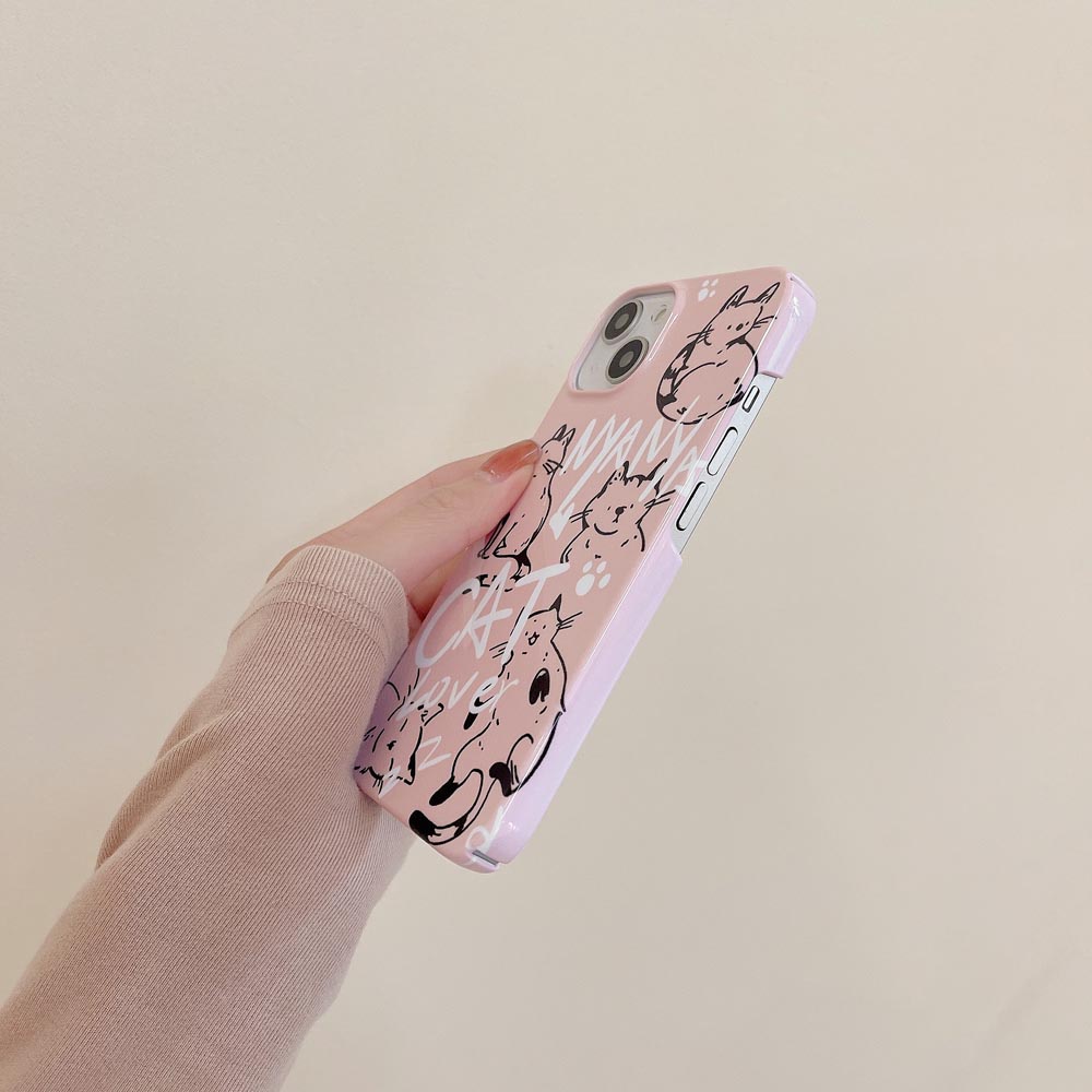 Ốp Điện Thoại Cứng Hình Mèo Cho IPhone X Xs XR XsMax 11 11ProMax 12 12Pro 12ProMax 13 13Pro 13ProMax 14 14Pro 14plus 14ProMax