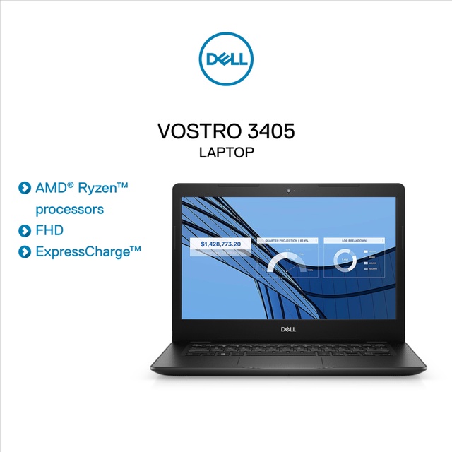 Laptop Dell Vostro 3405 V4R53500U001W (AMD R5-3500U/ 4GB/ 256GB PCIE/ 14 FHD/ Win10)