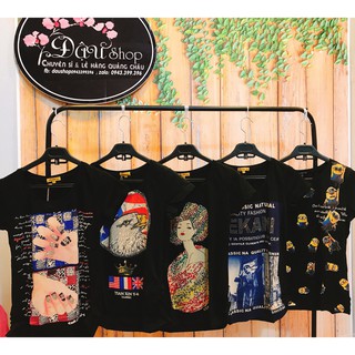 ÁO THUN ĐÍNH ĐÁ - THÊU MẶT SAU (VẢI MỊN)