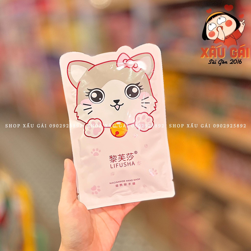Mặt Nạ Tay - Mask Dưỡng tay Mèo Loufmiss - LIFUSHA giúp dưỡng ẩm, làm trắng, tẩy tế bào chết da Tay Nội địa Trung