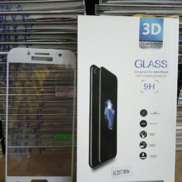 Dán kính cường lực full màn galaxy A3-2017 trắng,đen