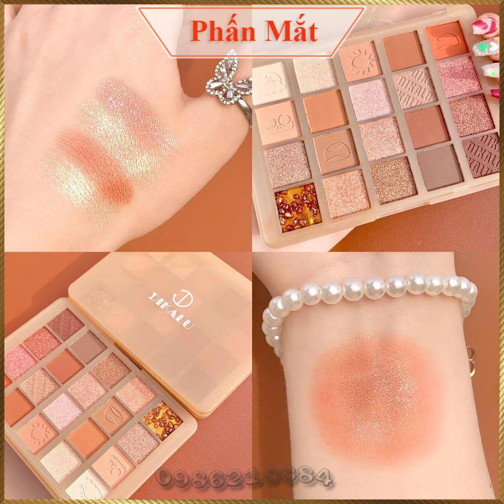 Bảng phấn mắt hạt dẻ 20 ô màu lì nhũ lâu trôi DIKALU trang điểm mắt DHD2