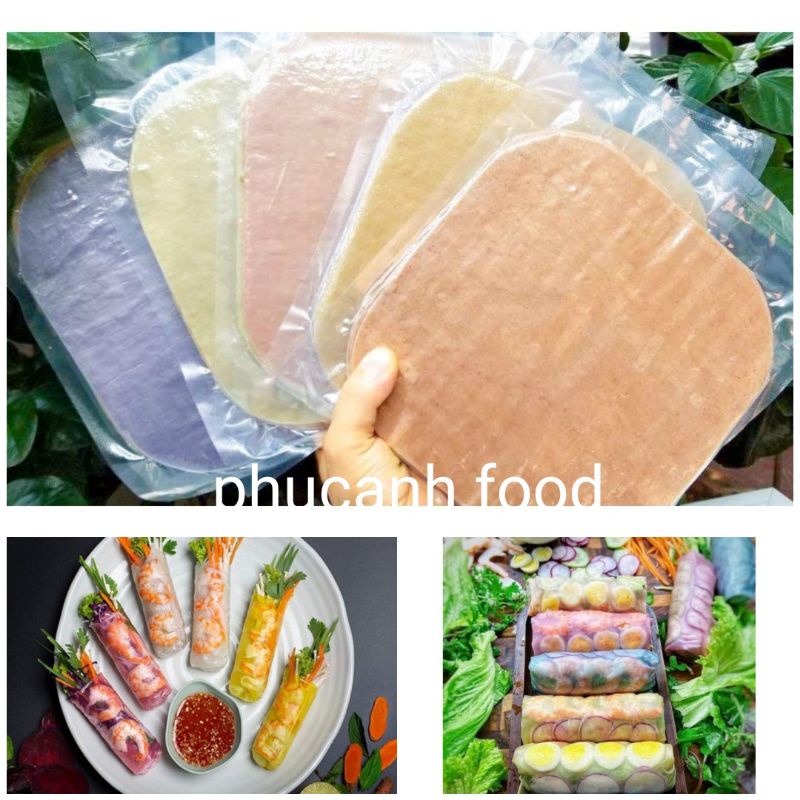 Bánh tráng ngũ sắc EAT CLEAN Food từ rau củ quả  gồm lứt ,củ dền ,nghệ ,đậu biếc ,chùm ngây .gói 500g