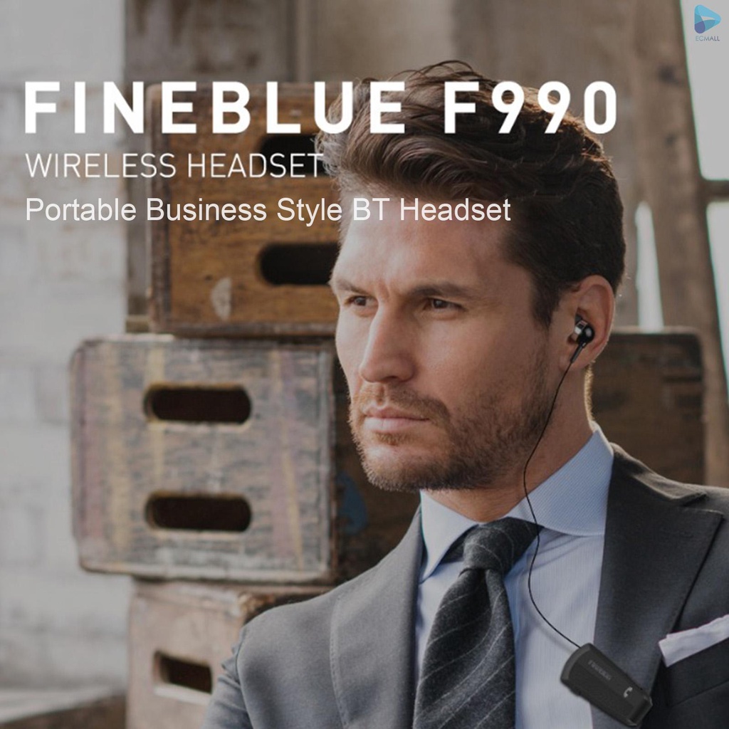 Fineblue F990 Wireless Business BT Headset in-Ear Retractable Earphone Hands-free Sport Driver Earphone Telescopic Clip on Stereo Earbud With Mic