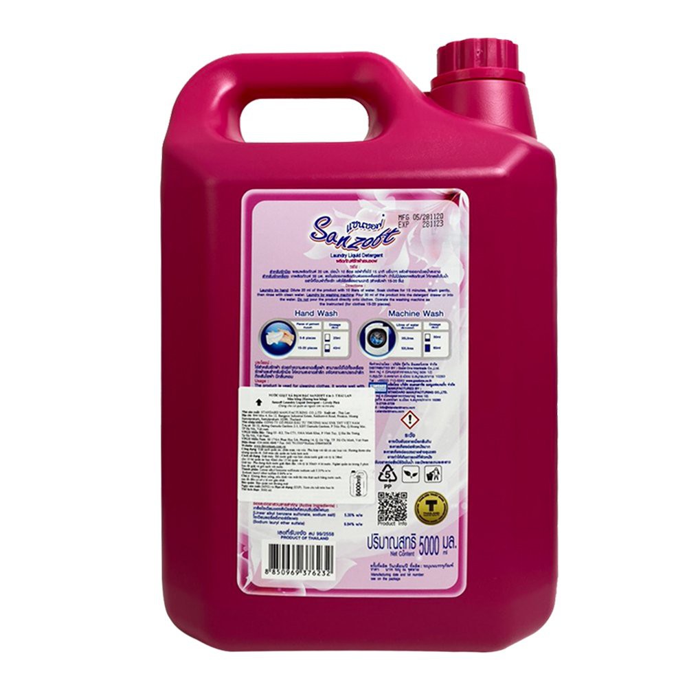 Giặt xả nước hoa Thái Lan SANZOFT hương ngọt ngào Lovely pink 5000ml - can hồng