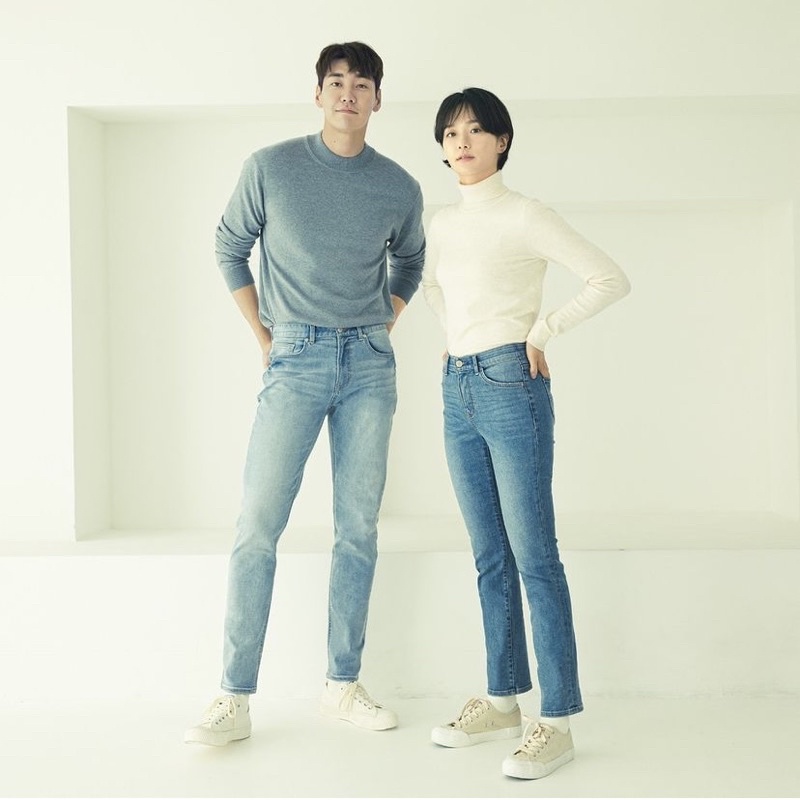 Quần jeans basic unisex Polham Hàn Quốc chính hãng