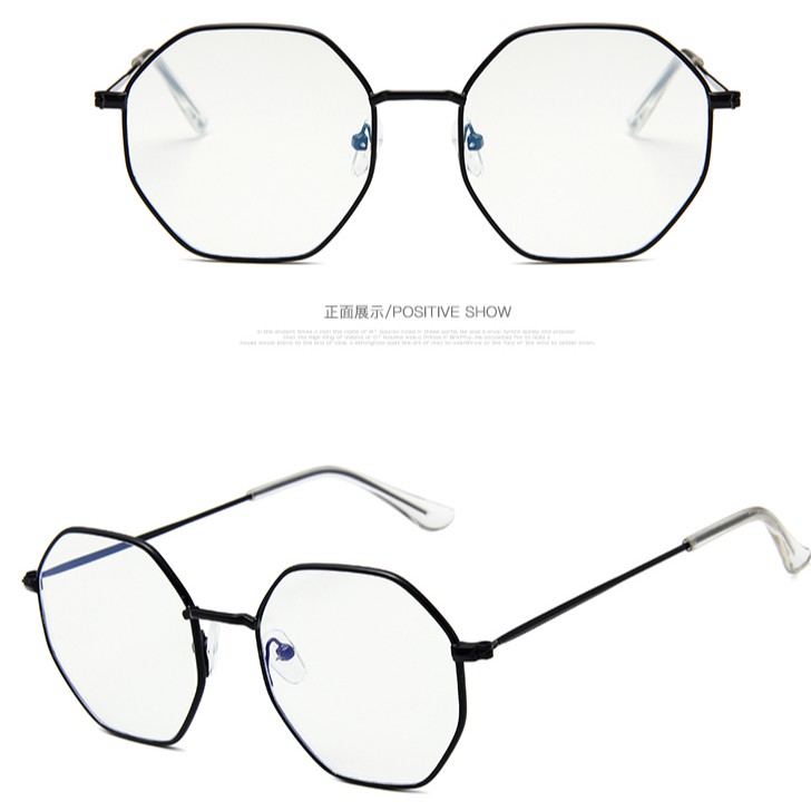 Mắt kính gọng kim loại chống ánh sáng xanh phong cách Retro thời trang