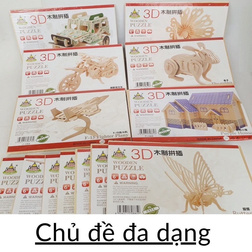 [Mã TOYDEC hoàn 20K xu đơn 50K] Đồ chơi xếp hình gỗ 3D ❤️ Mô hình Nhà❤️ lắp ráp ghép khối giáo dục cho trẻ em bé