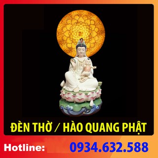 sx - ĐÈN THỜ CẮM ĐIỆN ( HÀNG CAO CẤP) vòng Hào Quang phật 198, khung sắt, Đường kính 30cm