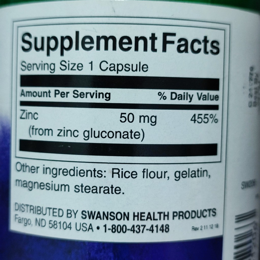 VIÊN UỐNG BỔ SUNG KẼM SWANSON ZINC GLUCONATE 50MG, 250 VIÊN - Thực phẩm  chức năng sức khỏe | VitaminDep.com