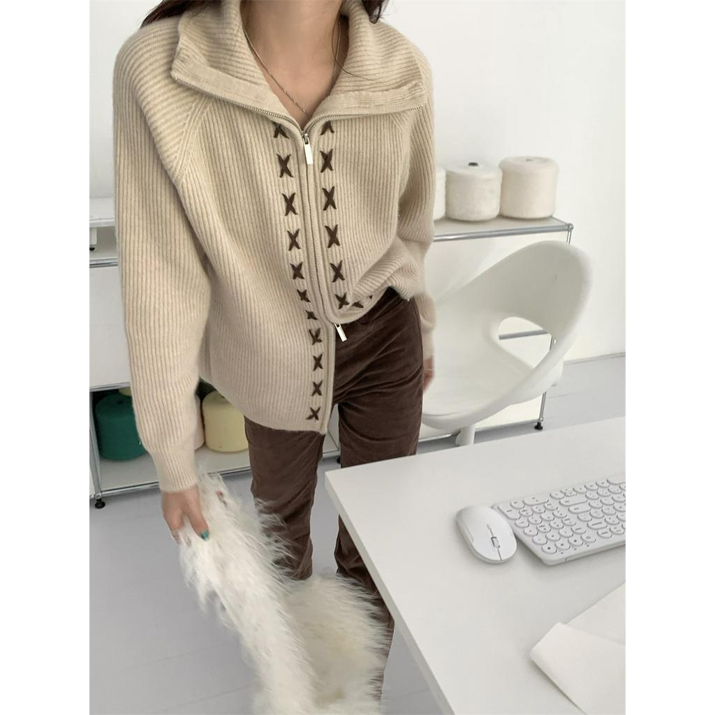55776 Cặp Dây Kéo Áo Len Dệt Kim Cardigan Rời