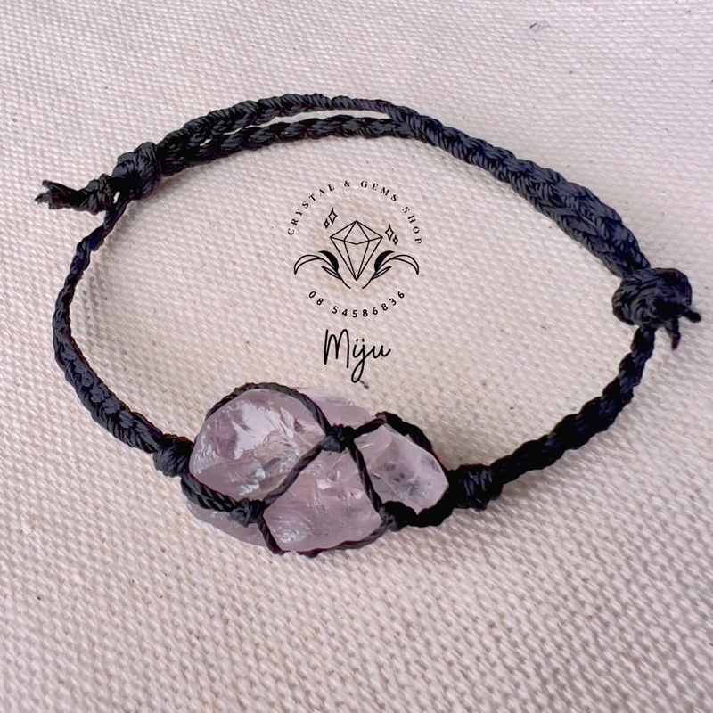 Nhiều mẫu - Vòng tay đan dây đá thô