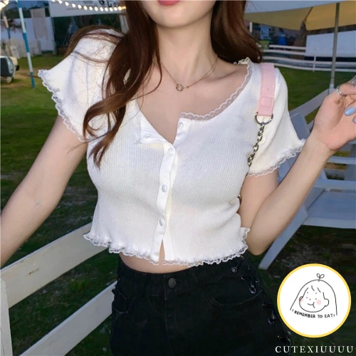 Áo Croptop ren tiểu thư xinh xắn ulzzang hot hit [ Giá hủy diệt ]